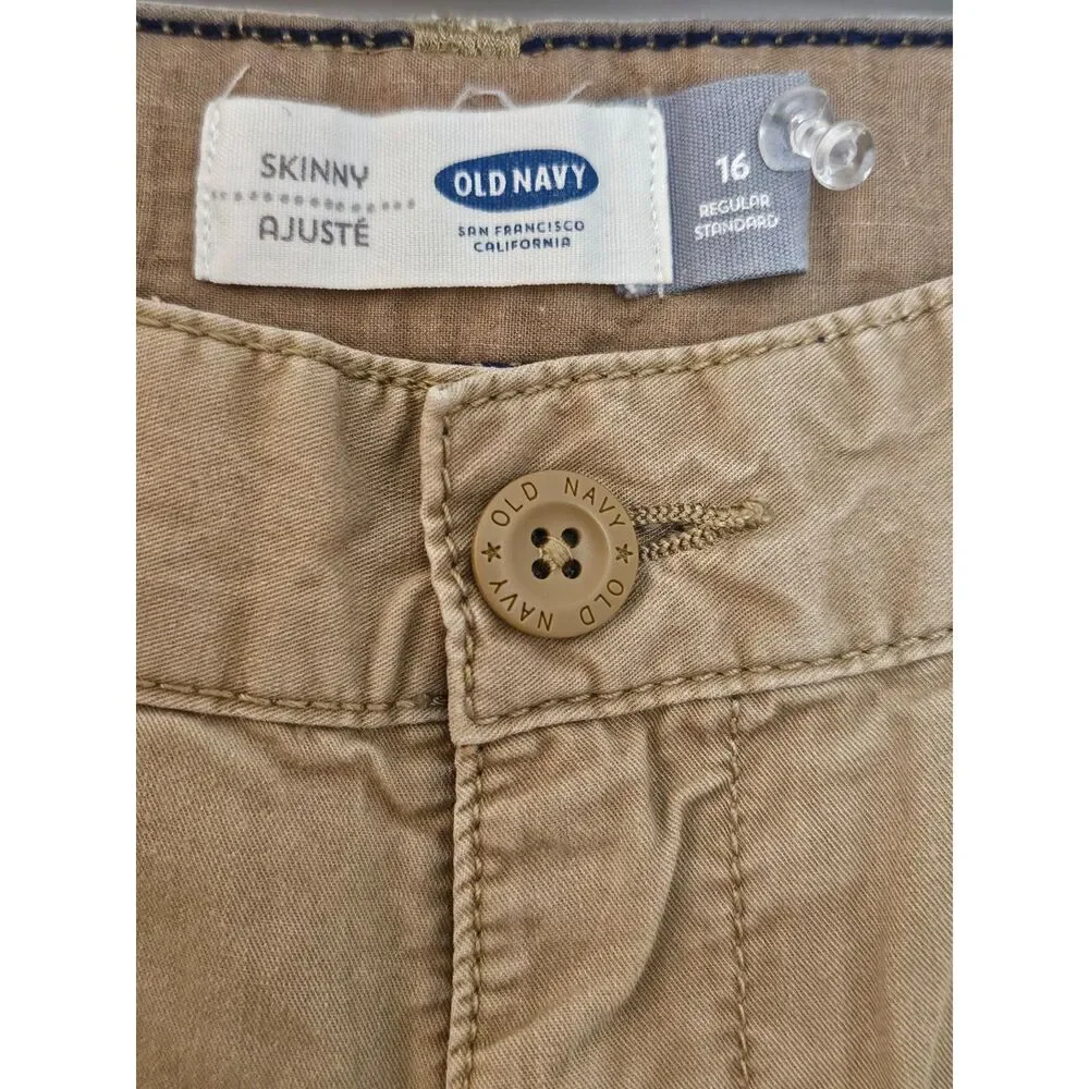 Old Navy Boys Cotton Khaki Pants Skinny Size 16